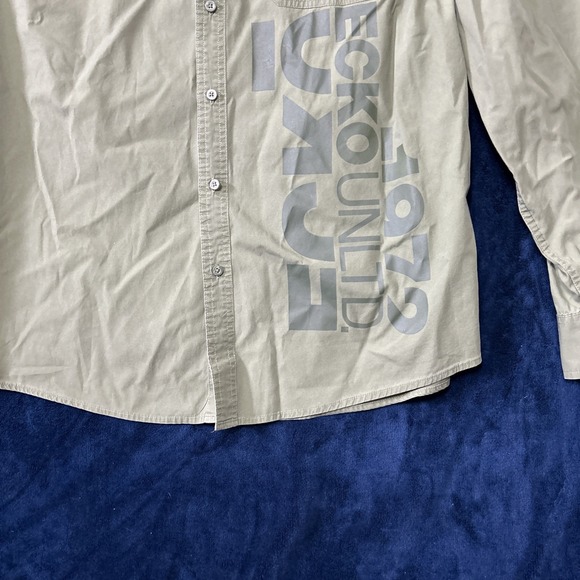 Ecko Unltd Mens Button Up Shirt Army Green Size XXL LS Logo Spellout Military - Picture 3 of 15